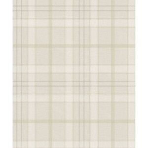 NextWall -  Neutral Tailor Plaid Premium Peel and Sti Tan
